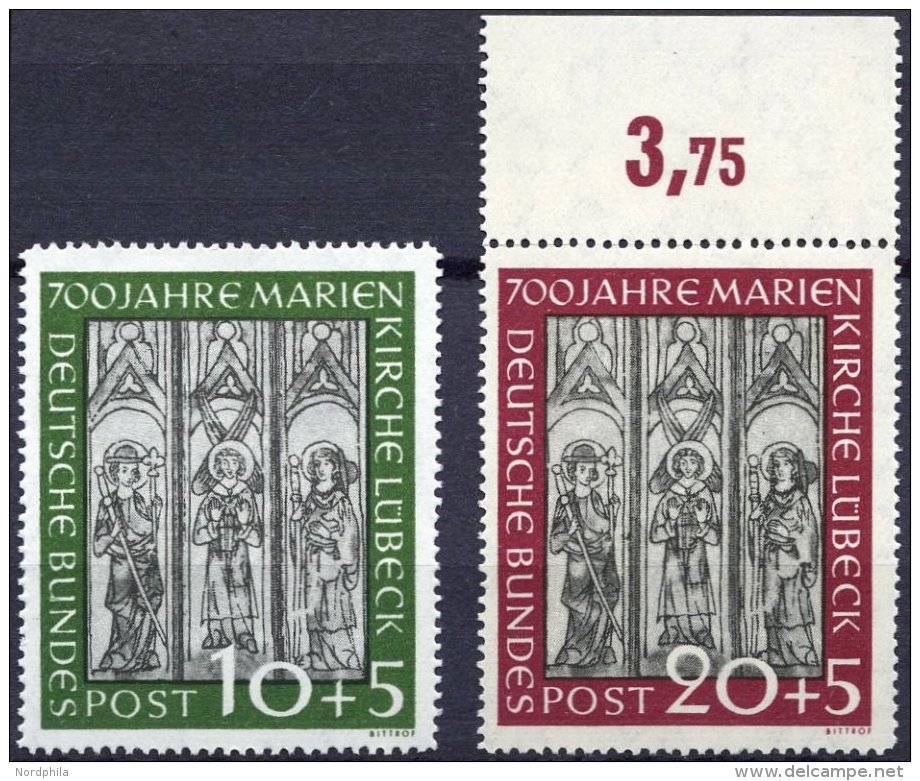 BUNDESREPUBLIK 139/40 **, 1951, Marienkirche, Pracht, Mi. (200.-) - Gebraucht