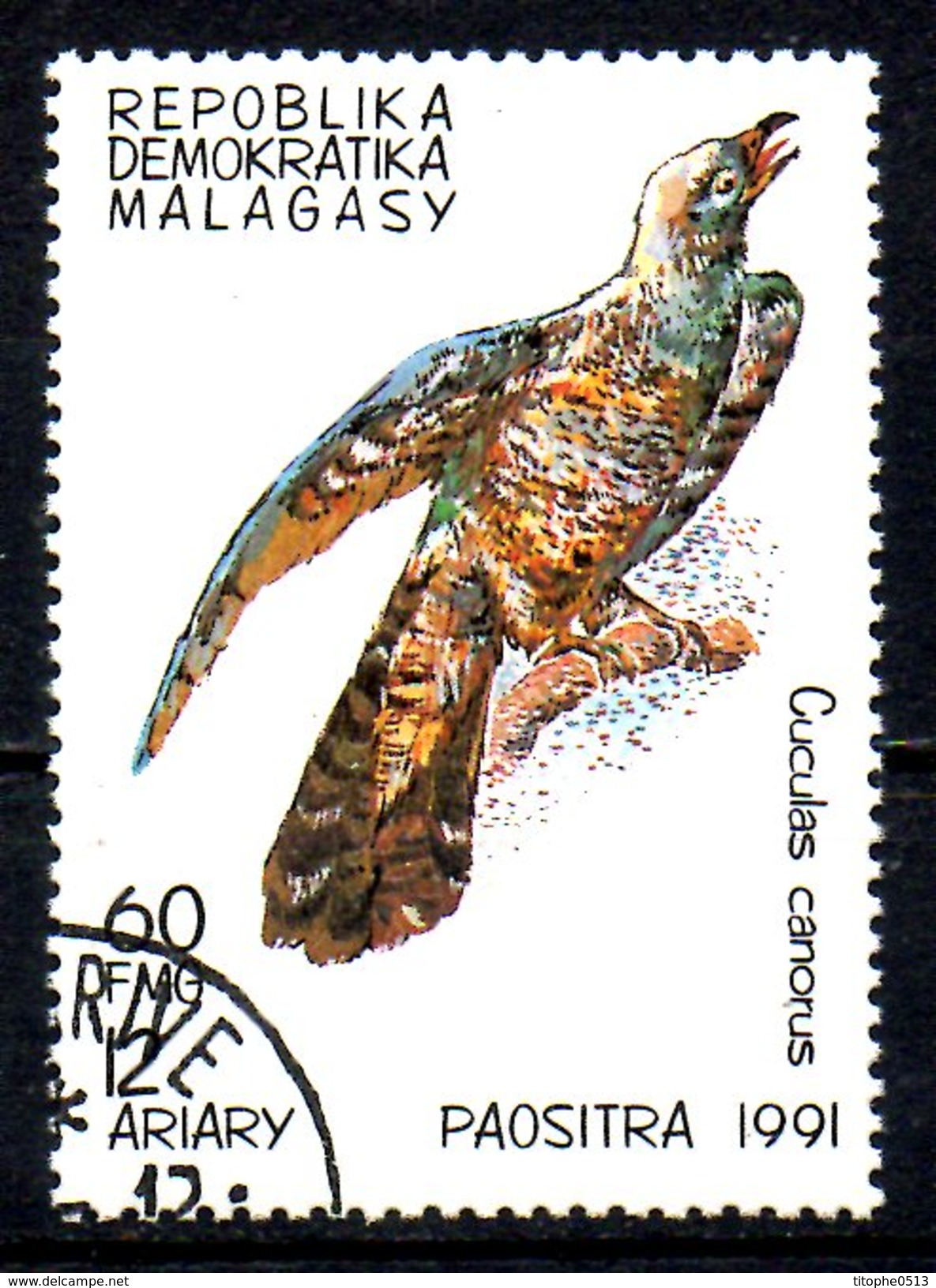 MADAGASCAR. N°1026 Oblitéré De 1991. Coucou. - Cuckoos & Turacos