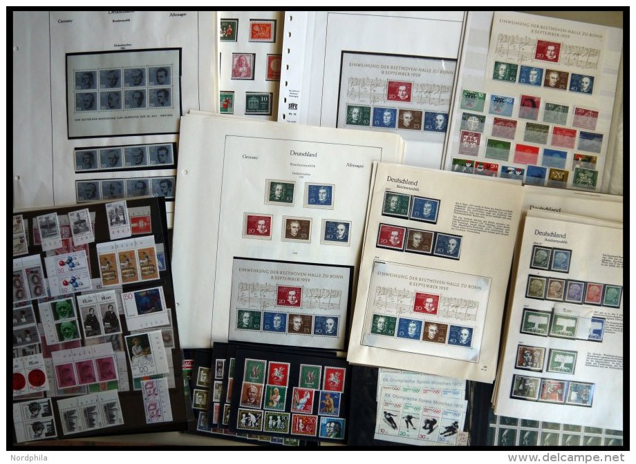 LOTS **, 1955-95, Partie Postfrischer Sammlungsteile Und Reste Auf Einsteckseiten, Albumbl&auml;ttern Und Einsteckkarten - Gebraucht