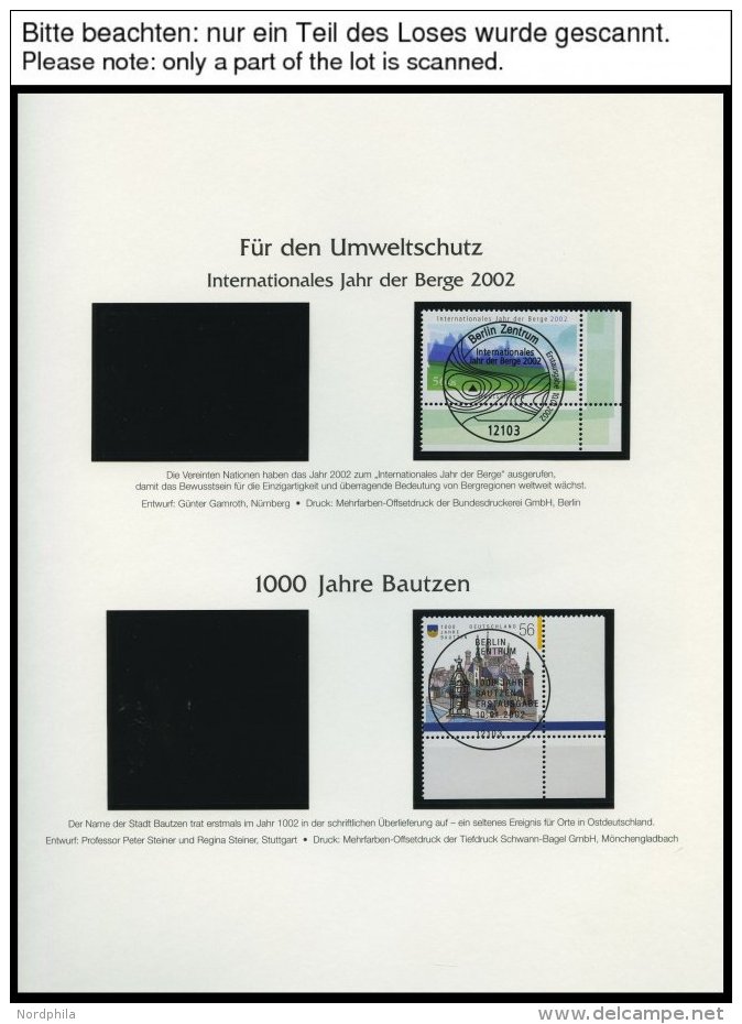 JAHRG&Auml;NGE 2231-2304 O, 2002, Kompletter Jahrgang, Ohne Selbstklebende Marken, Jeweils Aus Der Rechten Unteren Bogen - Gebraucht