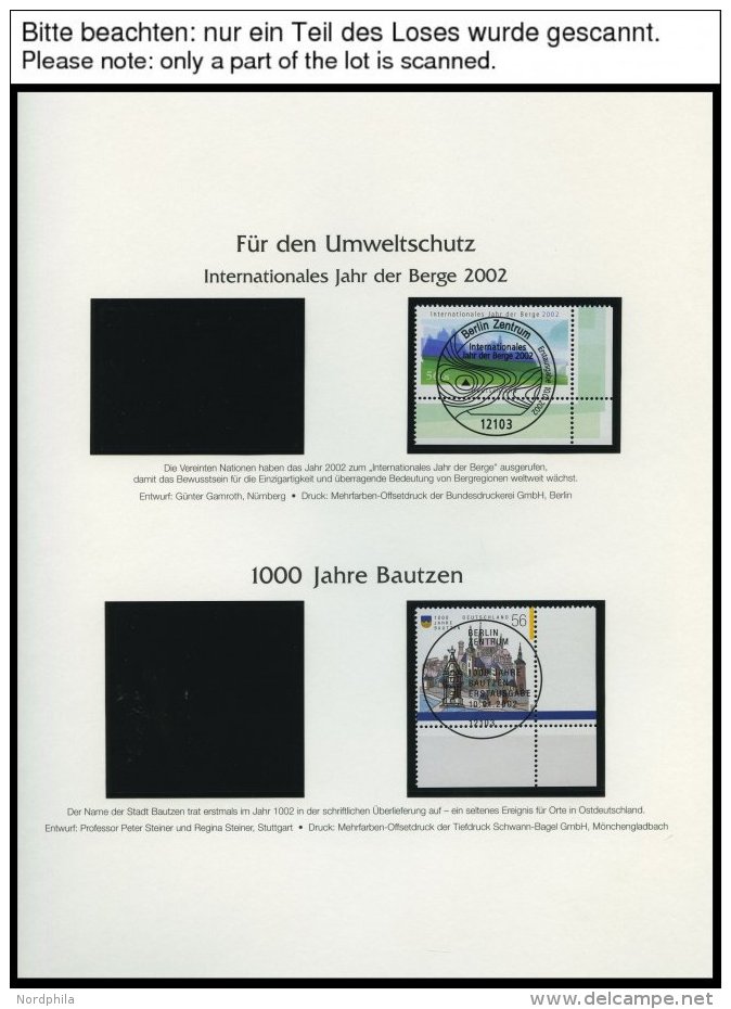 JAHRG&Auml;NGE 2231-2304 O, 2002, Kompletter Jahrgang, Ohne Selbstklebende Marken, Jeweils Aus Der Rechten Unteren Bogen - Usados