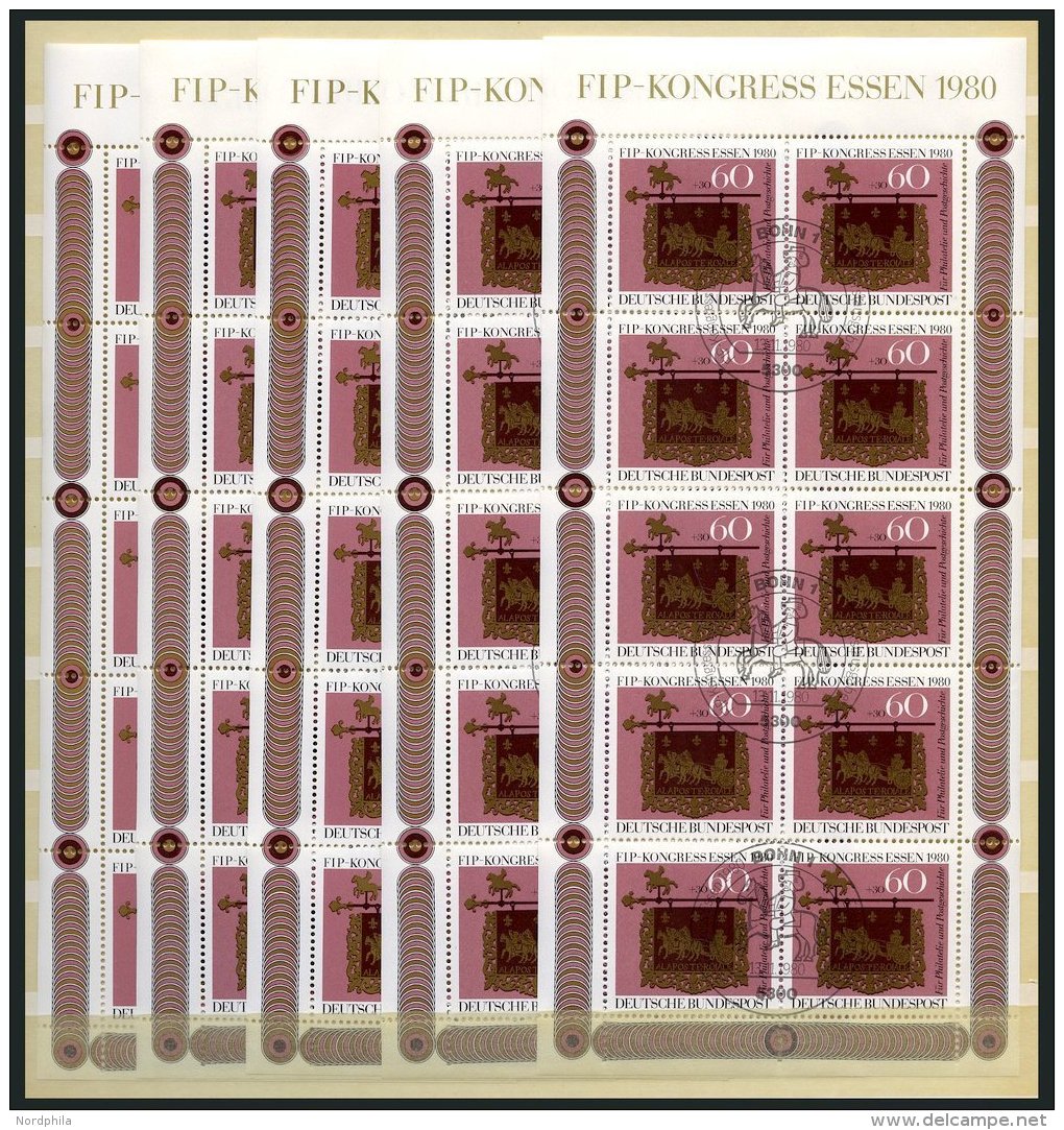ENGROS 1065KB O, 1980, FIP Im Kleinbogen Mit Zentrischen Ersttags-Sonderstempeln, 25x, Pracht, Mi. 250.- - Variedades Y Curiosidades
