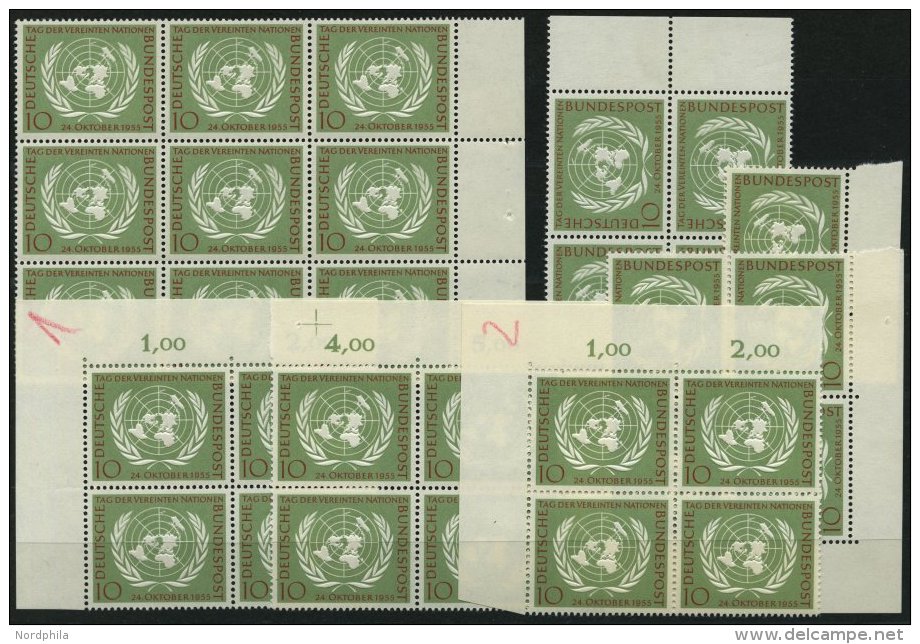 ENGROS 221 **, 1955, 10 Pf. UNO, 30x, Meist In Viererblocks, Pracht, Mi. 135.- - Abarten Und Kuriositäten