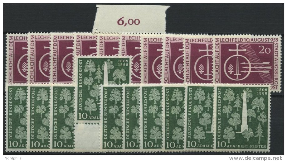 ENGROS 216,220 **, 1955, Lechfeld Und Stifter, Je 10x, Pracht, Mi. 145.- - Ungebraucht