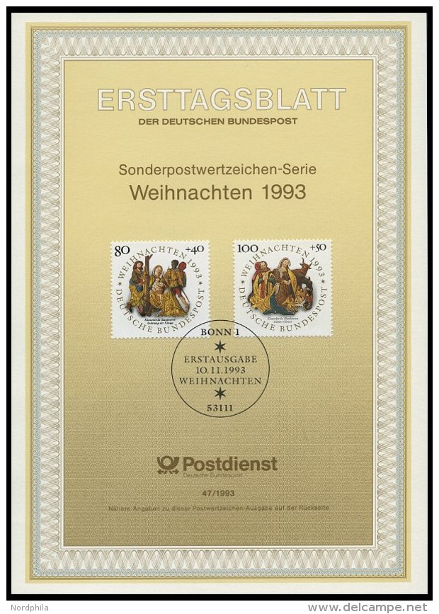 ERSTTAGSBL&Auml;TTER 1645-1708 BrfStk, 1993, Kompletter Jahrgang, ETB 1 - 47/93, Pracht - Otros & Sin Clasificación