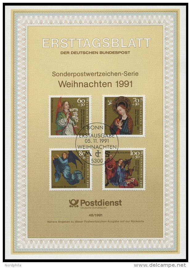 ERSTTAGSBL&Auml;TTER 1488-1581 BrfStk, 1991, Kompletter Jahrgang, ETB 1 - 48/91, Pracht - Autres & Non Classés