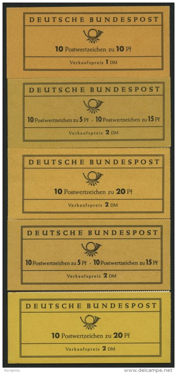 MARKENHEFTCHEN MH 7-11 **, 1961-66, 5 Markenheftchen Komplett, Pracht, Mi. 155.- - Sonstige & Ohne Zuordnung