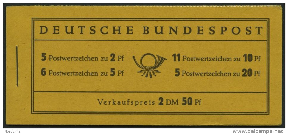 MARKENHEFTCHEN MH 2b **, 1955, Markenheftchen Heuss, Reklame Pelikan&ouml;l F&uuml;r Papier, Pracht, Mi. 320.- - Sonstige & Ohne Zuordnung