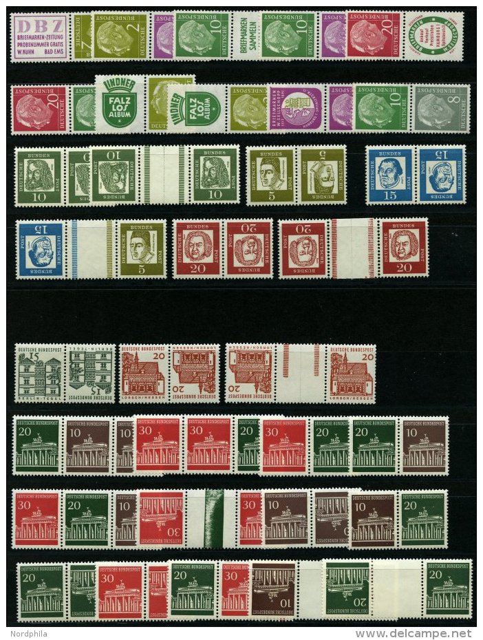 ZUSAMMENDRUCKE Aus S 13-KZ 7 **, 1955-68, Kleine Partie Verschiedener Zusammendrucke, Pracht, Mi. 115.- - Usados