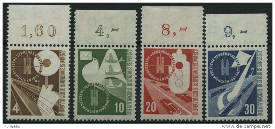 BUNDESREPUBLIK 167-70 **, 1953, Verkehrsausstellung, Oberrandst&uuml;cke, Prachtsatz - Sonstige & Ohne Zuordnung