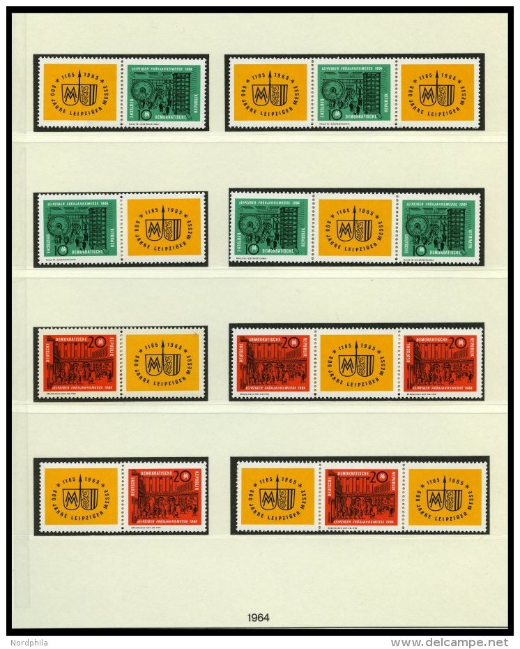 DDR 1012/3 **, 1964, Leipziger Fr&uuml;hlingsmesse, Alle 16 Zusammendrucke Komplett (W Zd 118-125 Und S Zd 44-51), Prach - Usados