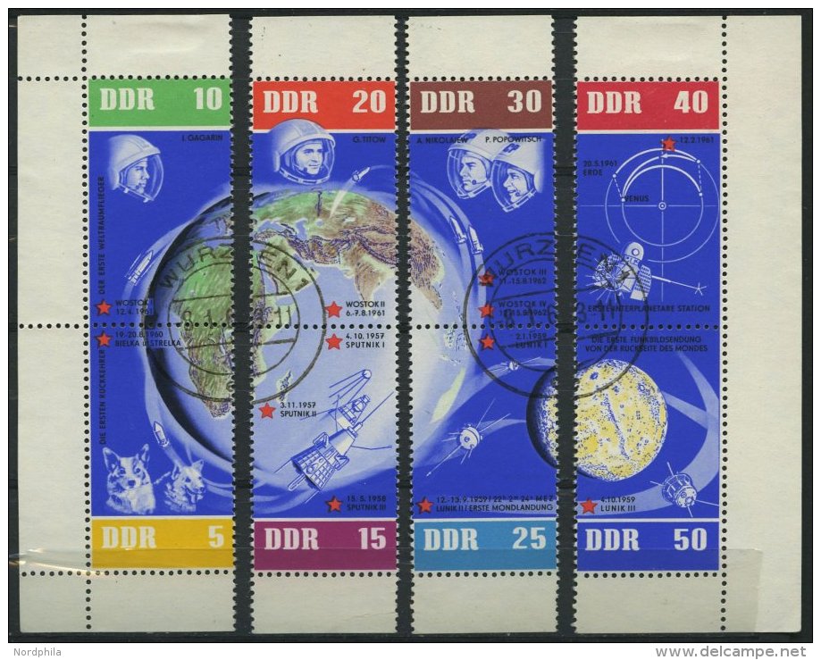 DDR 926-33 O, 1962, Weltraumfl&uuml;ge (S Zd 40-43), Tagesstempel, 4 Prachtwerte, Mi. 90.- - Otros & Sin Clasificación