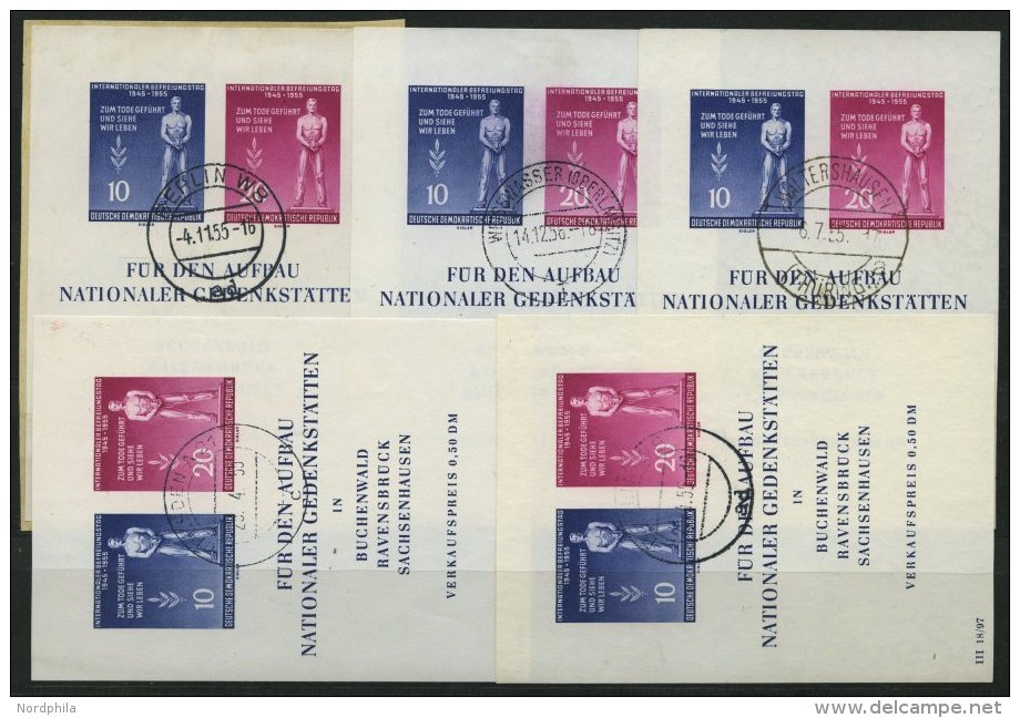 DDR Bl. 11 O, 1955, Block Faschismus, 5x, Mit Tagesstempel, Fast Nur Pracht, Mi. 175.- - Gebraucht