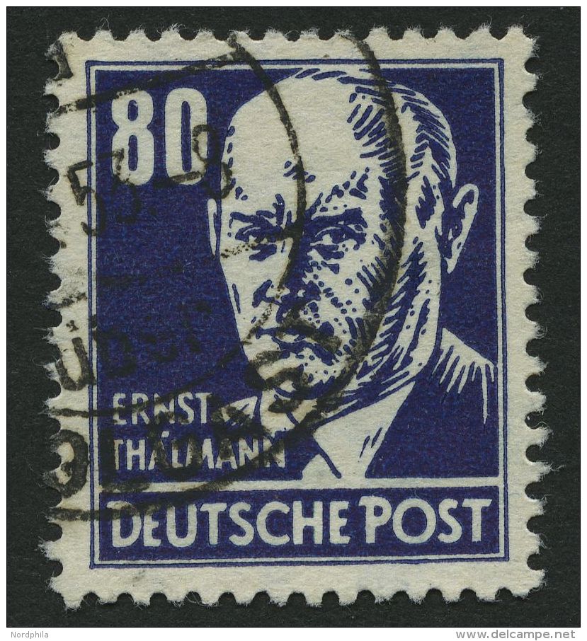 DDR 339zXII O, 1953, 80 Pf. Th&auml;lmann, Gew&ouml;hnliches Papier, Wz. 2XII, Pracht, Gepr. Sch&ouml;nherr, Mi. 60.- - Gebraucht