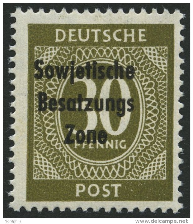 ALLGEMEINE-AUSGABEN 208b **, 1948, 30 Pf. Grauoliv, Pracht, Gepr. Paul, Mi. 100.- - Sonstige & Ohne Zuordnung