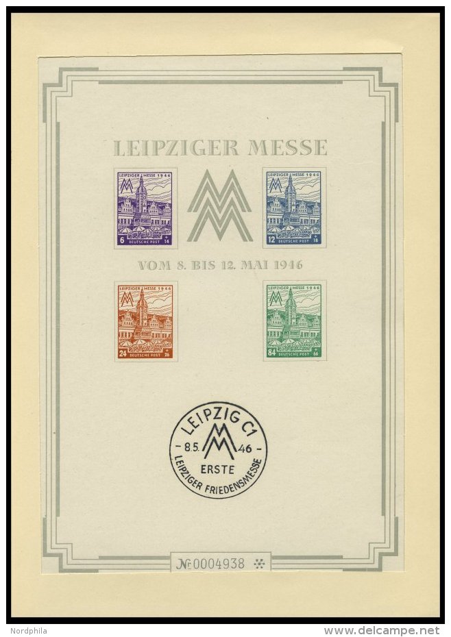 WEST-SACHSEN Bl. 5SX (*), 1946, Gro&szlig;block Leipziger Messe, Wz. 1X, Type II, Mit Schutzh&uuml;lle, Pracht, Mi. (500 - Sonstige & Ohne Zuordnung