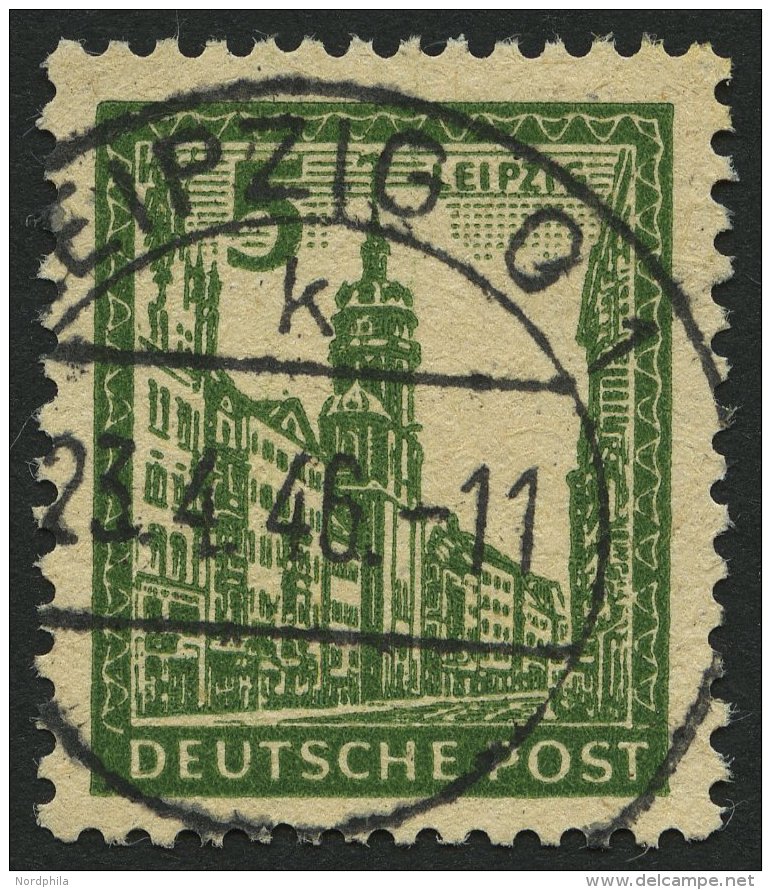 WEST-SACHSEN 158y O, 1946, 5 Pf. Abschiedsserie, Ohne Wz., Gelbliches Papier, Pracht, Gepr. Dr. Jasch, Mi. 80.- - Otros & Sin Clasificación