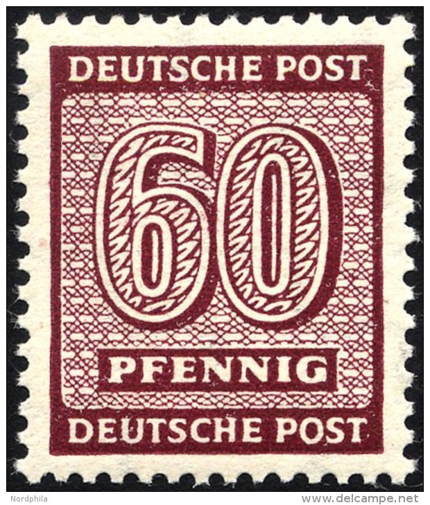 WEST-SACHSEN 137Yb **, 1945, 60 Pf. Schw&auml;rzlichbraunkarmin, Wz. 1Y, Pracht, Gepr. Str&ouml;h, Mi. 500.- - Otros & Sin Clasificación