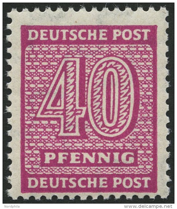 WEST-SACHSEN 136Xc **, 1945, 40 Pf. Lebhaftrotlila, Wz. 1X, &uuml;blich Gez&auml;hnt Pracht, Gepr. Dr. Jasch, Mi. 300.- - Otros & Sin Clasificación