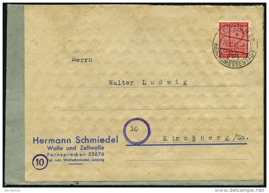 WEST-SACHSEN 123X BRIEF, 1945, 12 Pf. Versuchsz&auml;hnung Auf Prachtbrief - Otros & Sin Clasificación