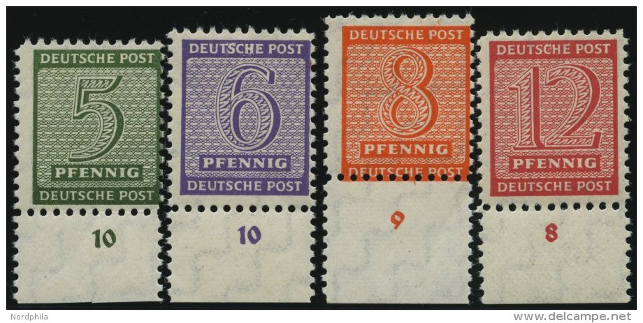 WEST-SACHSEN 120-23X **, 1945, Versuchsz&auml;hnung Vom Unterrand, Prachtsatz, Gepr. Str&ouml;h, Mi. 80.- - Sonstige & Ohne Zuordnung