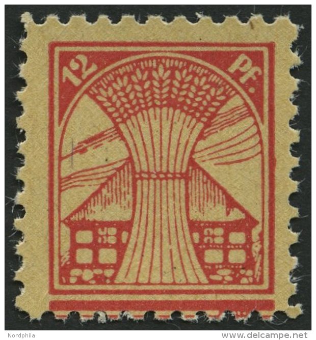 MECKLENBURG-VORPOMMERN 18dG **, 1945, 12 Pf. Br&auml;unlichrot, Druck Auf Gummiseite, Pracht, Fotoattest Kramp, Mi. 900. - Otros & Sin Clasificación