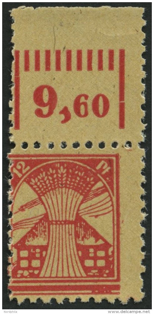 MECKLENBURG-VORPOMMERN 18cG **, 1945, 12 Pf. Rosarot, Druck Auf Gummiseite, Oberrandst&uuml;ck, Pracht, Fotobefund Kramp - Otros & Sin Clasificación