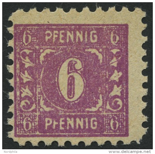 MECKLENBURG-VORPOMMERN 9bXXXV **, 1946, 6 Pf. Dunkelpurpur Mit Abart Gro&szlig;e Wei&szlig;e Cedille Unten An 6 Im Obere - Otros & Sin Clasificación