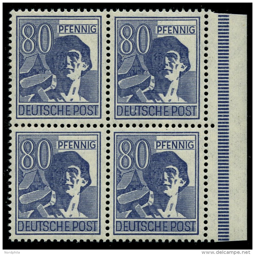 ALLIIERTE BES. 957III **, 1947, 80 Pf. Blau Mit Abart Wei&szlig;e Flecke Im Und Rechts Neben U In Deutsche, Im Randviere - Otros & Sin Clasificación