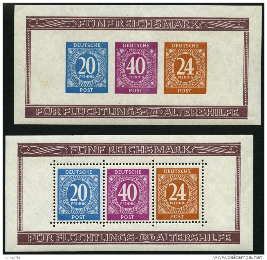 ALLIIERTE BES. Bl 12A/B **, 1946, Blockpaar Briefmarken-Ausstellung, Pracht, Mi. 120.- - Otros & Sin Clasificación