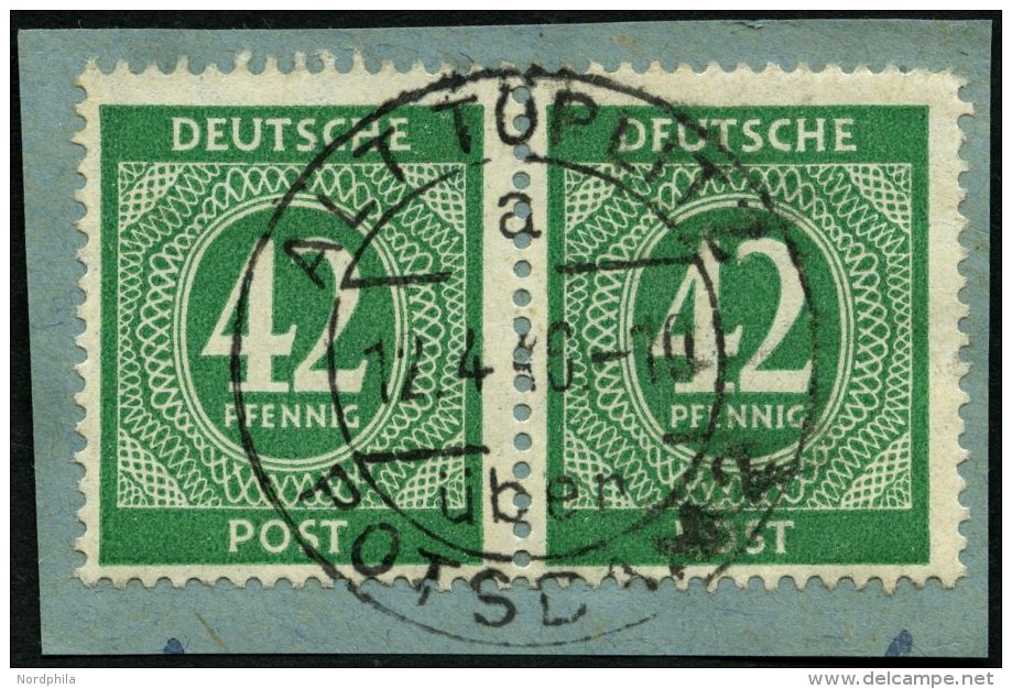ALLIIERTE BES. 930 Paar BrfStk, 1946, 42 Pf. Smaragdgr&uuml;n Im Waagerechten Paar, Prachtbriefst&uuml;ck, Mi. (80.-) - Sonstige & Ohne Zuordnung