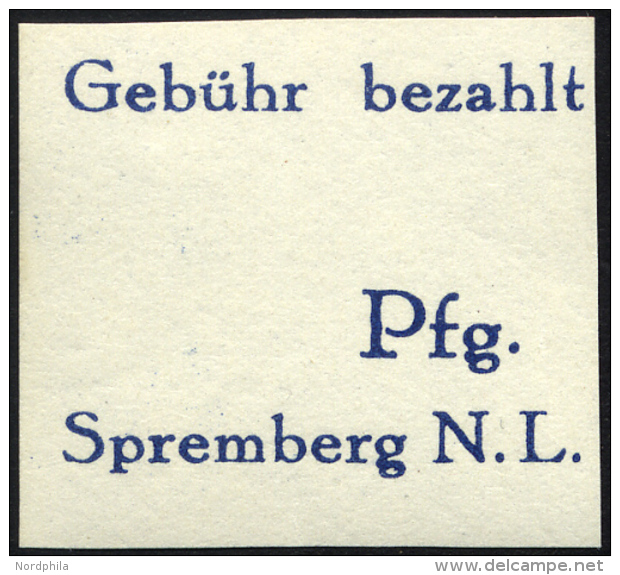 SPREMBERG 10BF **, 1946, 6 Pf. Violettultramarin, Ungez&auml;hnt, Mit Abart Wertziffer 6 Fehlend, Pracht, Mi. 1000.- - Privatpost