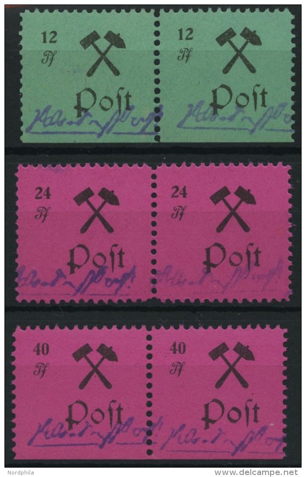 GROSSR&Auml;SCHEN 25-27IPFV **, 1945, 12 - 40 Pf., Type I, Je Mit Plattenfehler Kerbe Im Unteren Bogen Des P (Feld 13), - Otros & Sin Clasificación