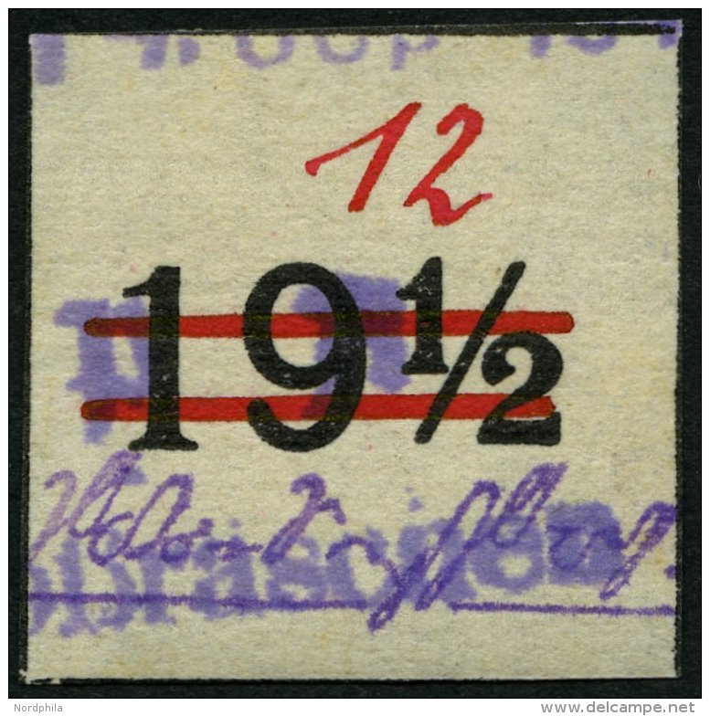 GROSSR&Auml;SCHEN-VORL&Auml;UFER V 26U O, 1945, 12 Pf. Rot, Ungez&auml;hnt, Pracht, Gepr. Dr. Arenz, Mi. 600.- - Privatpost