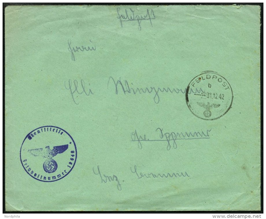 FELDPOST II. WK BELEGE 31.12.1942, Feldpostbrief Aus Afrika Mit Inhalt, Briefstempel Der Feldpostnummer 19648, Pracht - Ocupación 1938 – 45