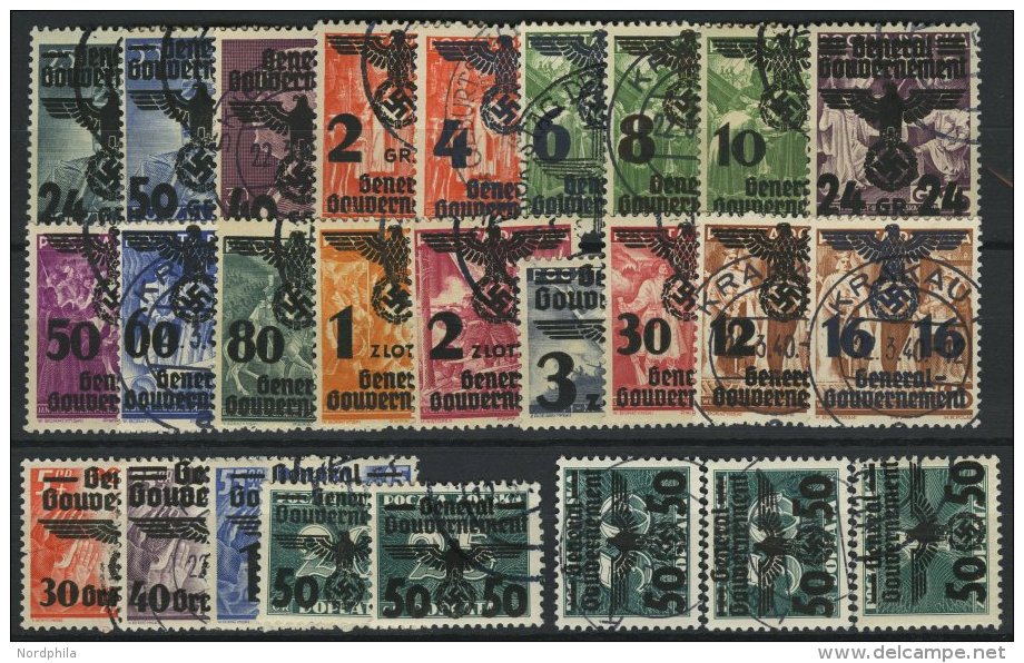 GENERALGOUVERNEMENT 14-39 O, 1940, Freimarken, Prachtsatz, Mi. 150.- - Ocupación 1938 – 45