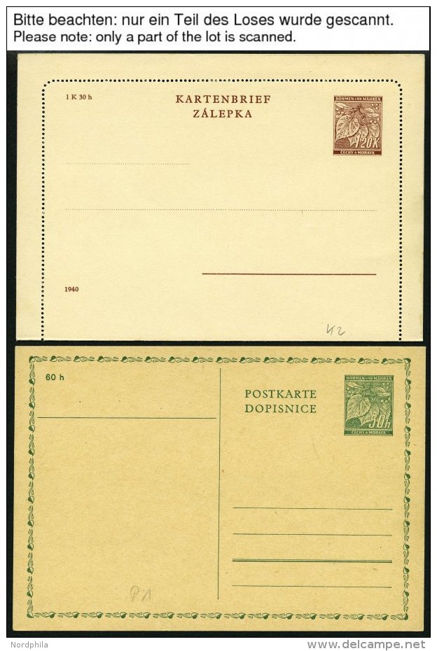 B&Ouml;HMEN UND M&Auml;HREN A. K 2-P 12 BRIEF, 1939/40, 10 Verschiedene Ungebrauchte Ganzsachenkarten, Pracht - Otros & Sin Clasificación