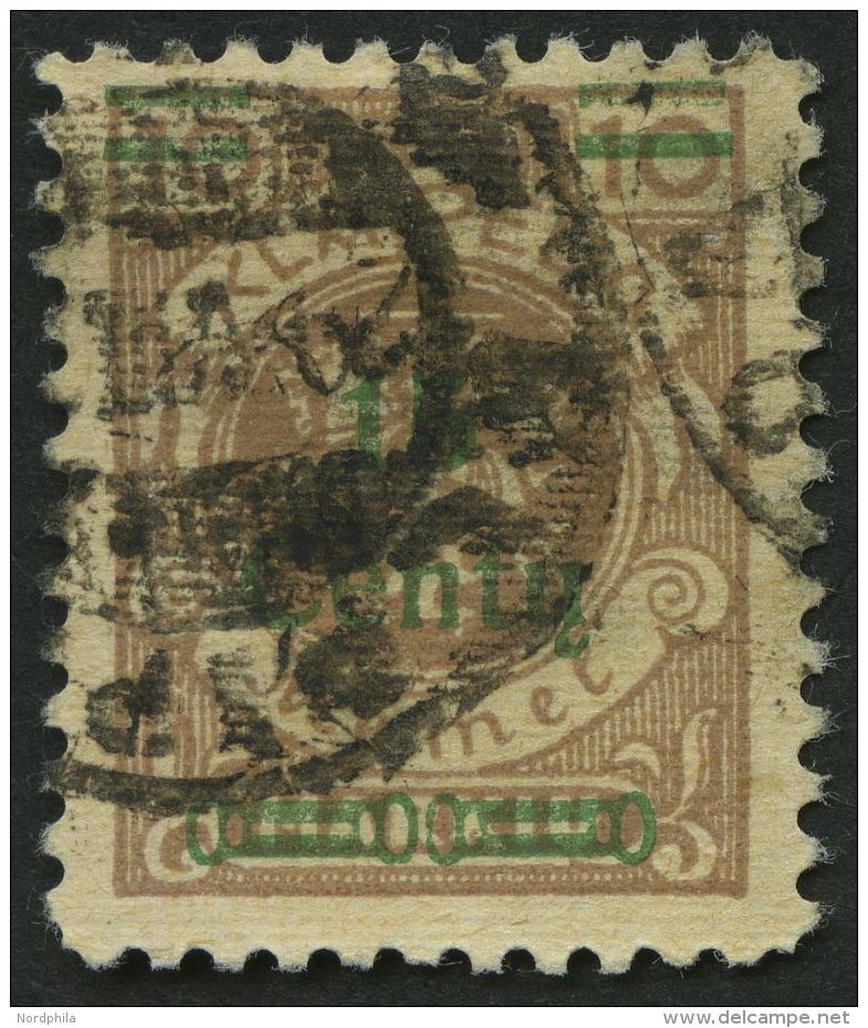 MEMELGEBIET 206I O, 15 C. Auf 10 M. Hellbraun, Type I, Feinst, Kurzbefund Huylmans, Mi. 300.- - Memel (Klaipeda) 1923