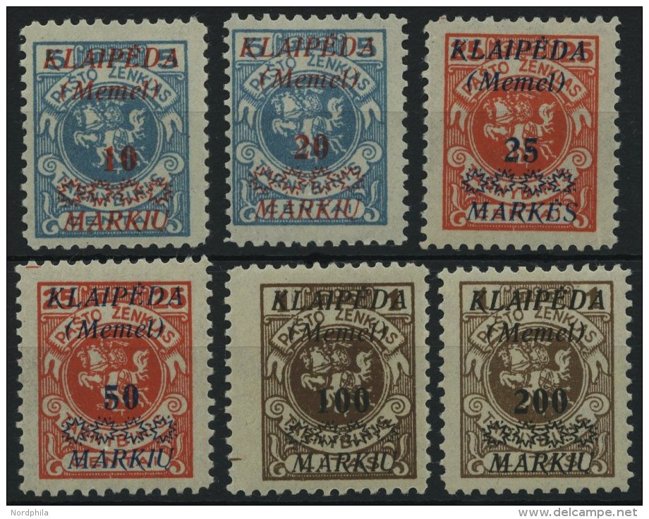 MEMELGEBIET 135-40 **, 1923, Staatsdruckerei Kowno, Postfrischer Prachtsatz, Mi. 220.- - Memel (Klaipeda) 1923