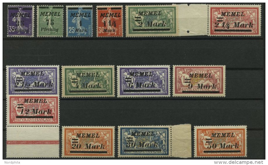 MEMELGEBIET 84-97 **, 1922, Freimarken, Postfrischer Prachtsatz, Mi. 100.- - Memel (Klaipeda) 1923