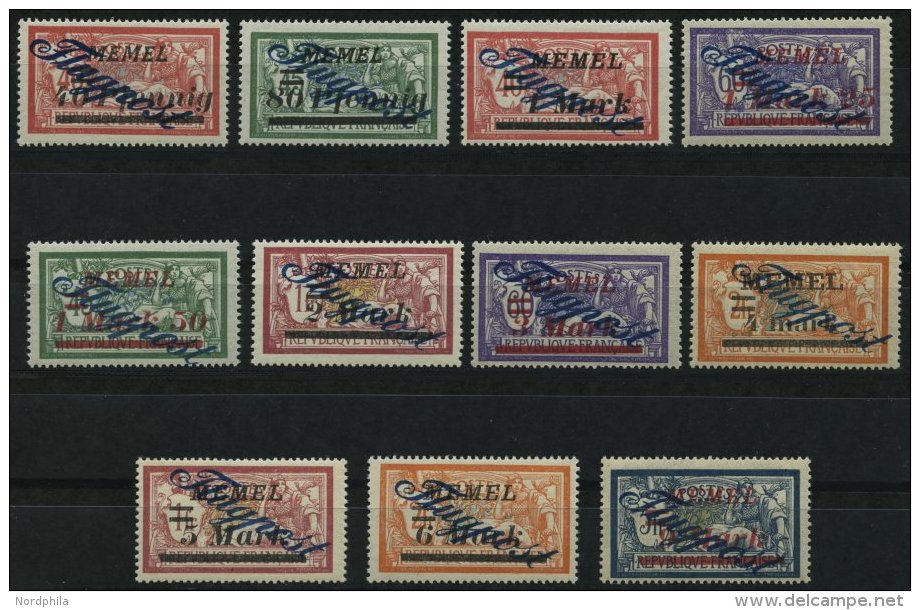 MEMELGEBIET 72-78,80-83 **, 1922, Flugpost, Postfrisch, Prachtsatz (11 Werte), Mi. 100.- - Memel (Klaipeda) 1923