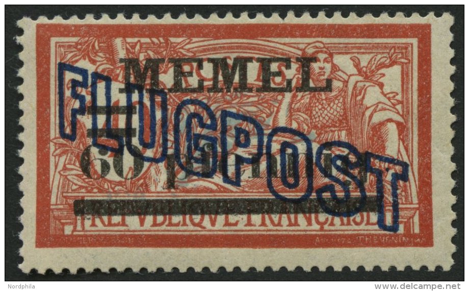 MEMELGEBIET 40II **, 1921, 60 Pf. Auf 40 C. Graurot/t&uuml;rkisgrau, Mit Punkt Im T, Postfrisch, Pracht, Fotobefund Dr. - Memel (Klaipeda) 1923