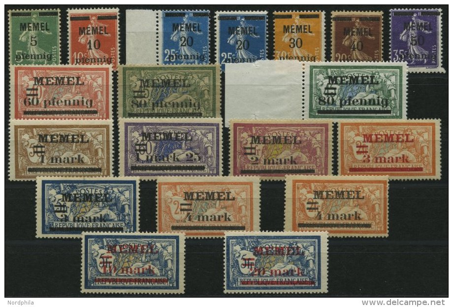 MEMELGEBIET 18-33 **,* , 1920, Freimarken, Meist Postfrisch, Prachtsatz - Memel (Klaipeda) 1923