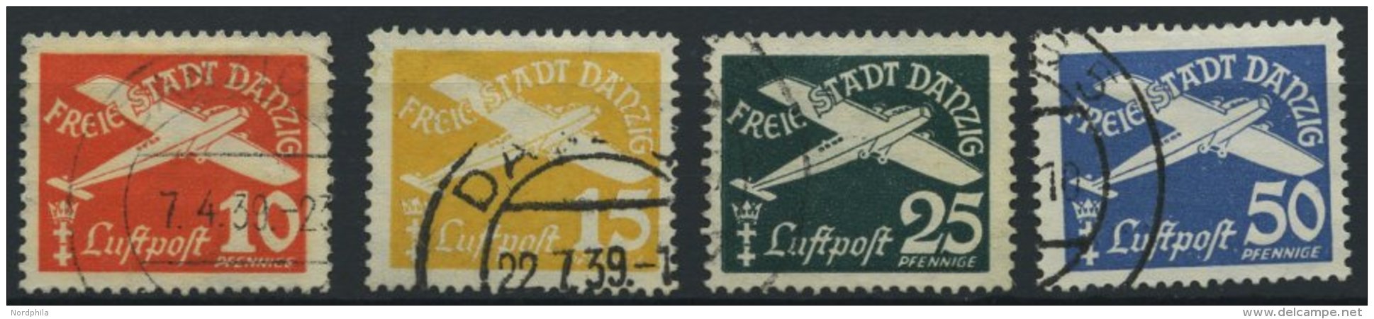 FREIE STADT DANZIG 299-301 O, 1938, 15 - 50 Pf. Flugpost, 3 Prachtwerte - Sonstige & Ohne Zuordnung