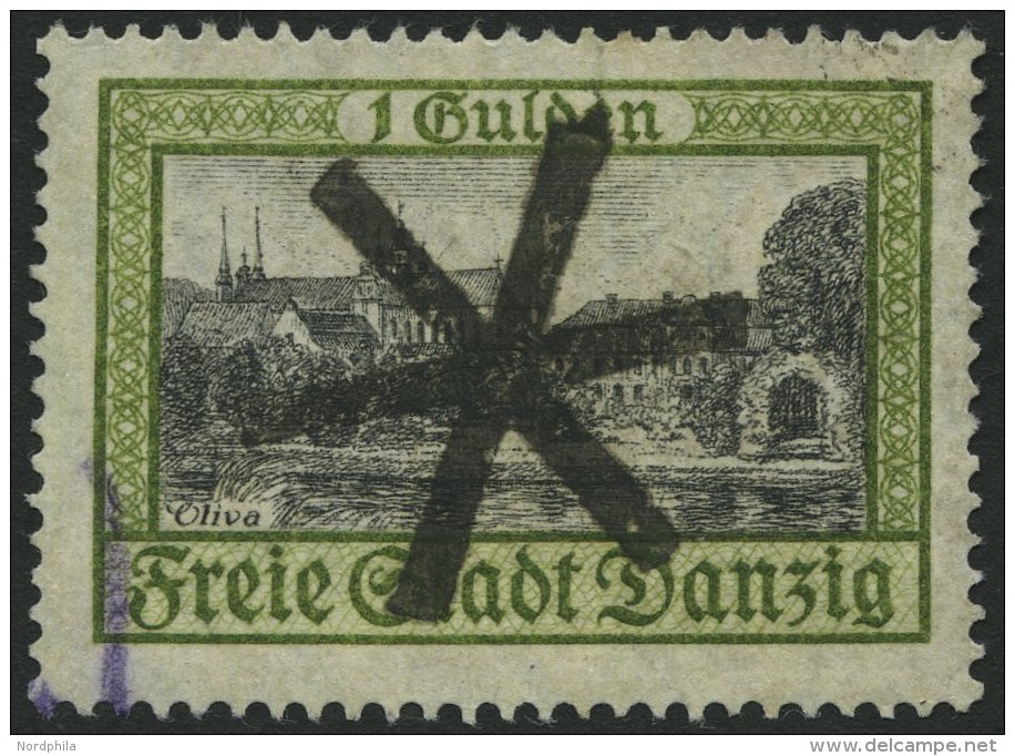 FREIE STADT DANZIG 207 O, 1924, 1 G. Ansichten, Zentrischer Korkstempel, Pracht, Mi. 55.- - Sonstige & Ohne Zuordnung