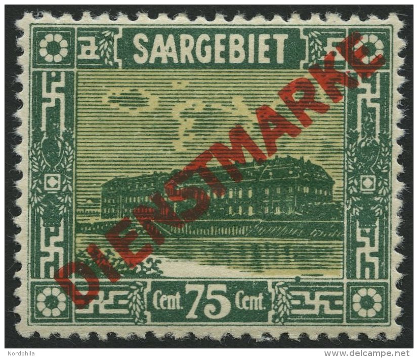 SAARGEBIET D 10PF XXII *, 1922, 75 C. Dunkelbl&auml;ulichgr&uuml;n/orangewei&szlig; Mit Abart Punkt Auf Der Einfassungli - Otros & Sin Clasificación