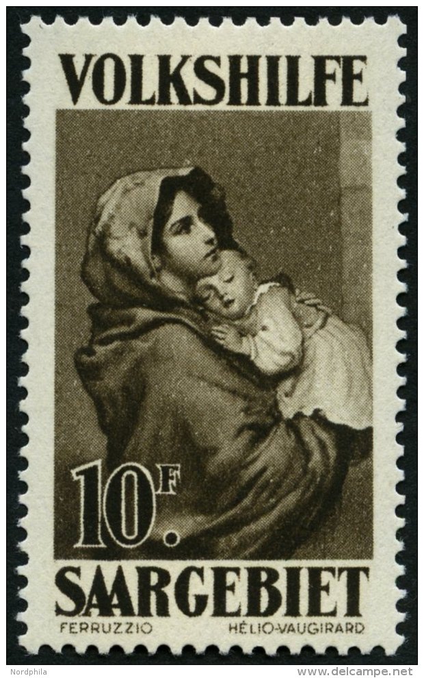 SAARGEBIET 141 **, 1928, 10 Fr. Volkshilfe, Pracht, Gepr. Hoffmann BPP, Mi. 130.- - Otros & Sin Clasificación