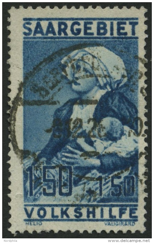 SAARGEBIET 107 O, 1926, 1.50 Fr. Volkshilfe, Pracht, Gepr. Geigle, Mi. 60.- - Otros & Sin Clasificación