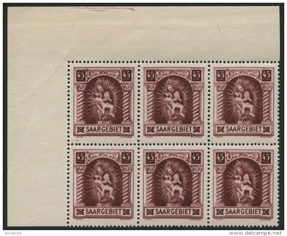 SAARGEBIET 102I **, 1925, 45 C. Madonna Im Oberen Linken Eckrandsechserblock, Dabei Feld 10 Mit Abart 4.5 Statt 45 Cent. - Otros & Sin Clasificación