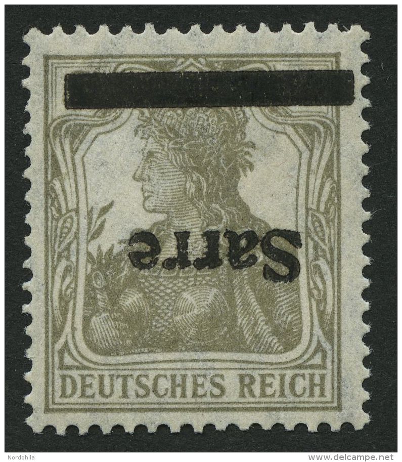 SAARGEBIET 1IK **, 1929, 2 Pf, Gelbgrau, Type I, Kopfstehender Aufdruck, Pracht, R!, Gepr. Burger, Mi. 650.- - Sonstige & Ohne Zuordnung